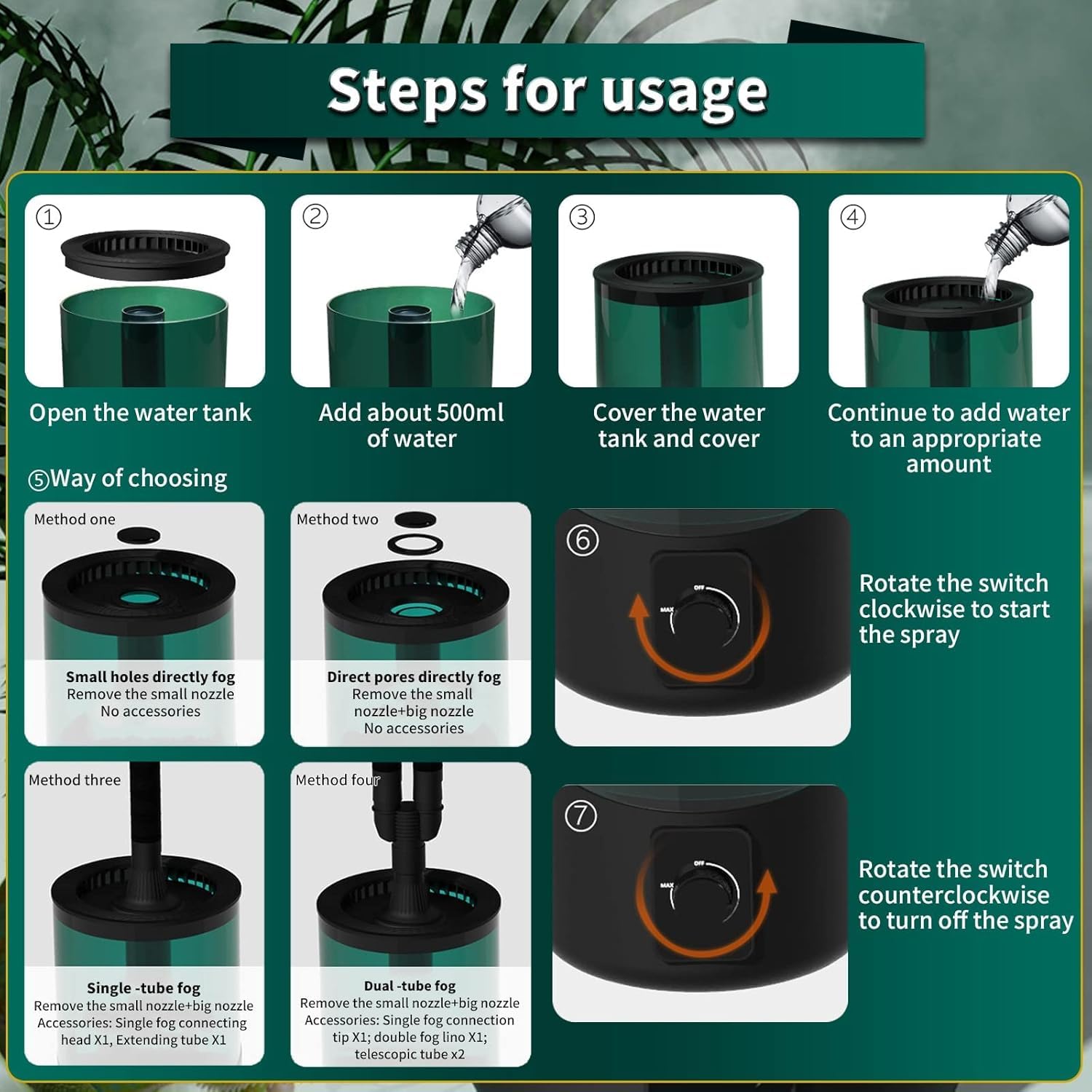 Amazon | 爬虫類加湿器 テラリウム加湿器 爬虫類噴霧器 ダブルホース